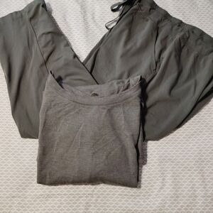 Women's Athletic Jogger Pants And  Matty M Top In A Green Hue